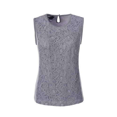 靓诺灰色针织背心lb18111a