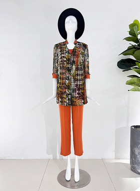 靓诺橘黄九分裤LK13245A