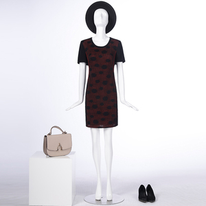 靓诺黑红拼蕾丝连衣裙LL16250A