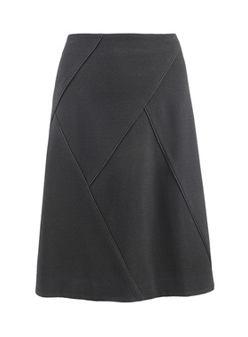 靓诺黑色拼接A摆裙LQ19341A