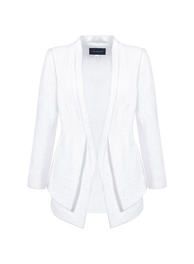 靓诺时尚气质通勤夏季新款薄外套女士防晒白色丝麻上衣LS16116A