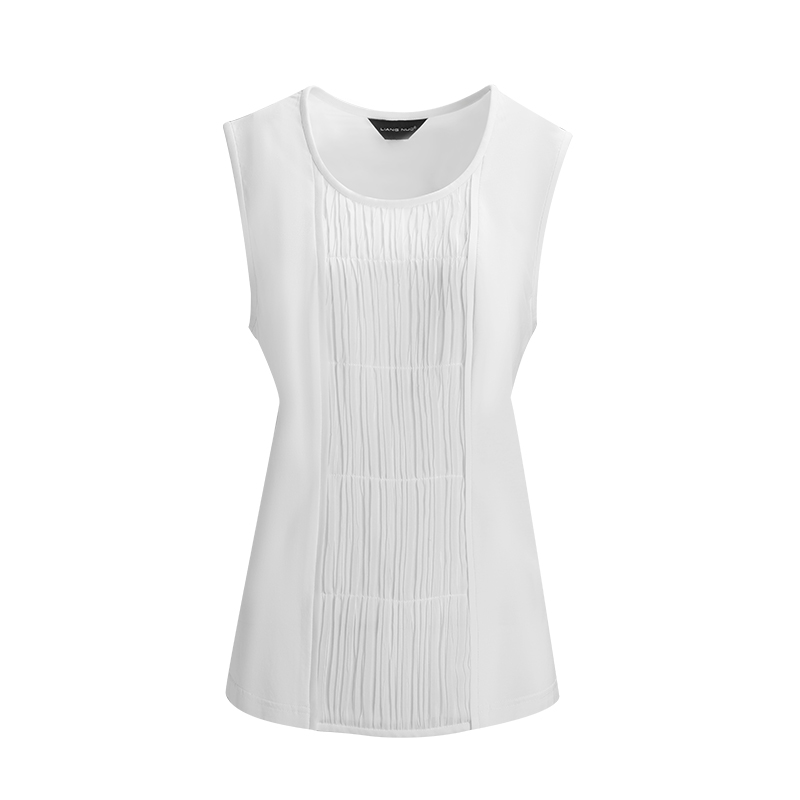 靓诺白色压褶背心lb17105a