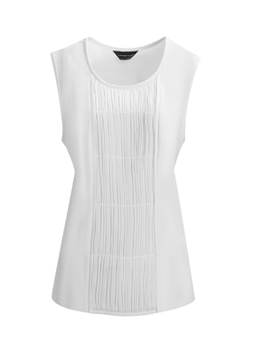 LIANGNUO靓诺白色压褶背心LB17105A