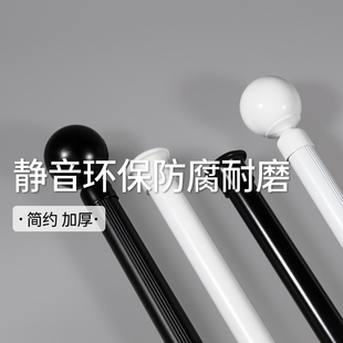 侧装 罗马杆窗帘杆北欧加厚铝合金窗帘轨道送支架顶装 单杆双杆