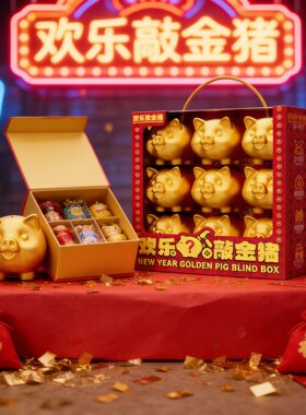 新年礼盒砸金猪盲盒玩具
