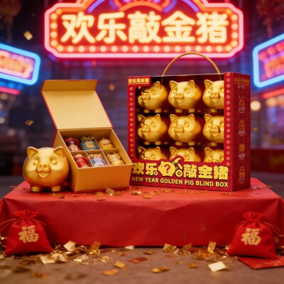 新年礼盒砸金猪盲盒玩具