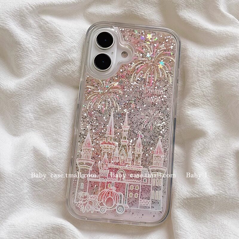 烟花城堡适用小米15pro手机壳14蛇年iphone16全包流沙mate70红opporeno13红米k80秋冬x200情侣findx8软15pro