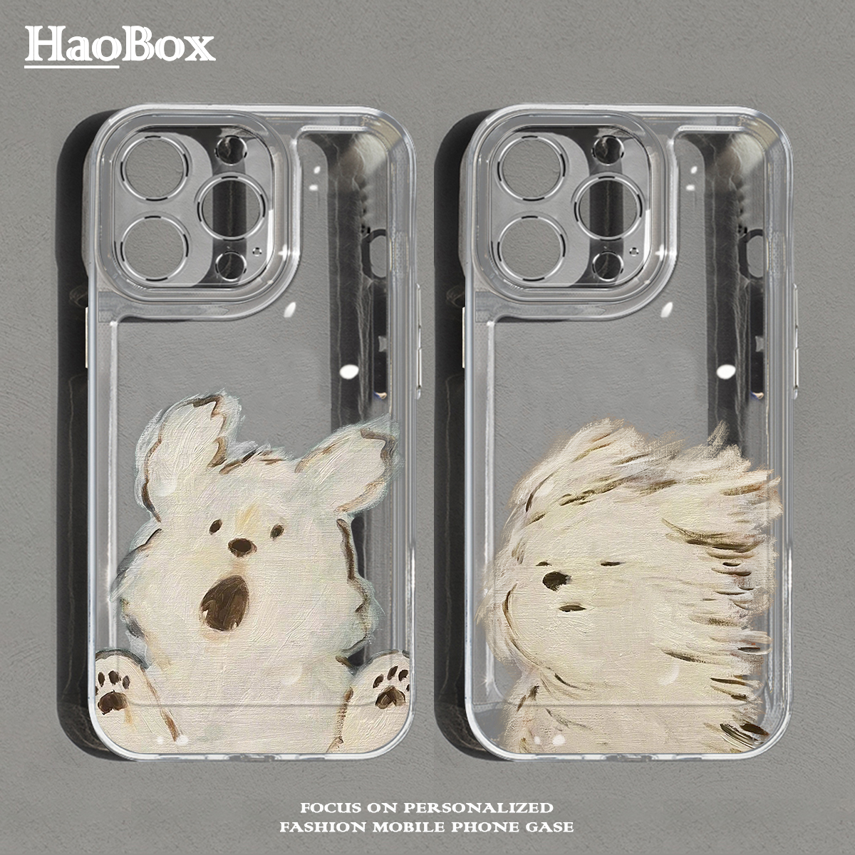 iPhone15苹果14promax手机壳小米13/14适用p70华为mate60小狗16promax荣耀新款16plus透明k70情侣iPhone16pro