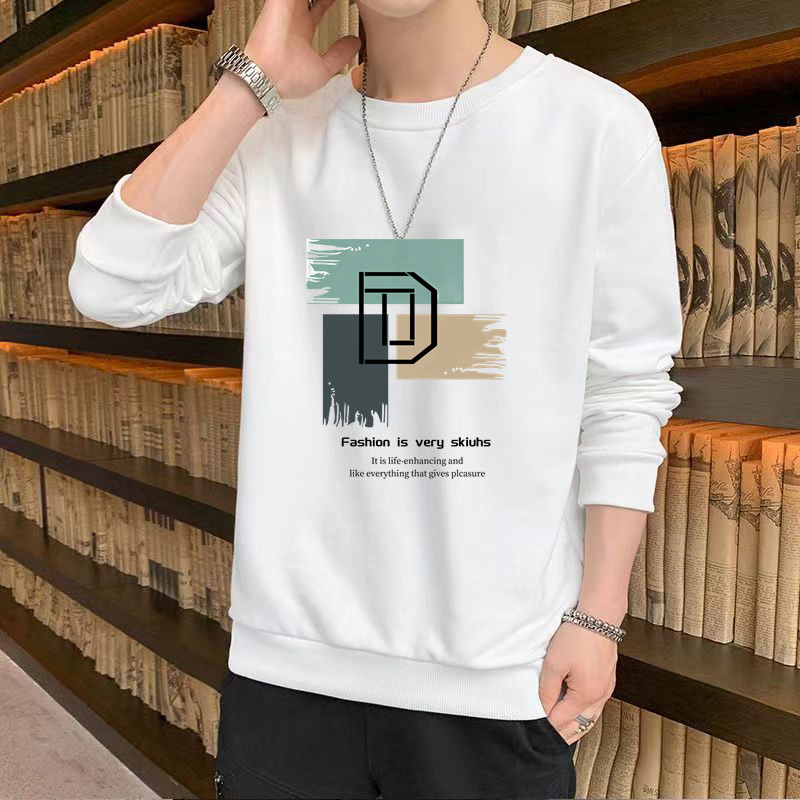 长袖男百搭卫衣韩版潮流春秋季圆领T恤宽松男生套头上衣服打底衫