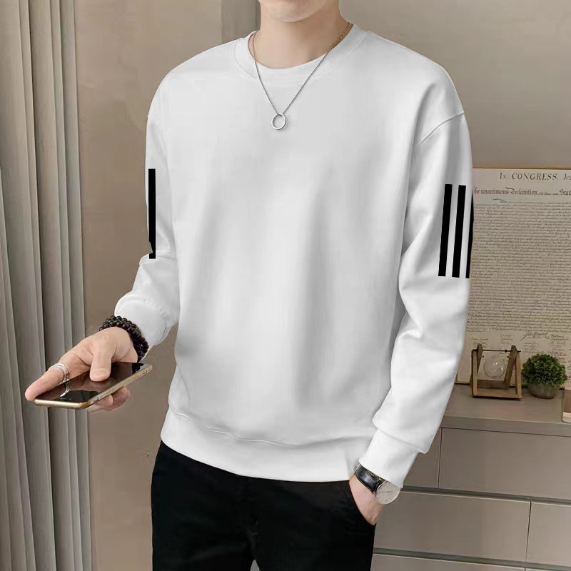 运动长袖男春秋季大码薄款印花上衣服潮流百搭休闲美式打底衫体恤