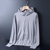 2025新款 薄款 拉链冰丝衣 韩版 潮流速干透气运动长袖 防晒服男士 夏季