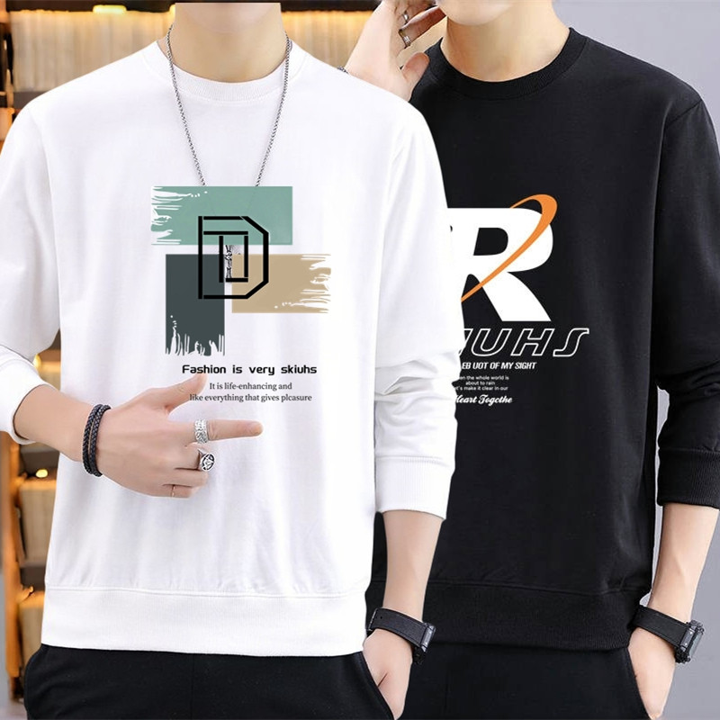 美式卫衣男潮牌春秋季高街外穿打底衫潮流青少年百搭宽松长袖t恤