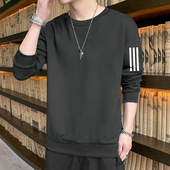 运动长袖 t恤潮流 宽松百搭圆领卫衣休闲外穿痞帅大码 男薄款 春秋季
