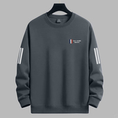 印花长袖 休闲卫衣男美式 潮牌宽松痞帅男生无帽外套简约运动薄款