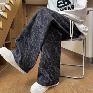 高街痞帅男生运动裤 灯芯绒裤 休闲长裤 直筒宽松阔腿美式 子男春秋季