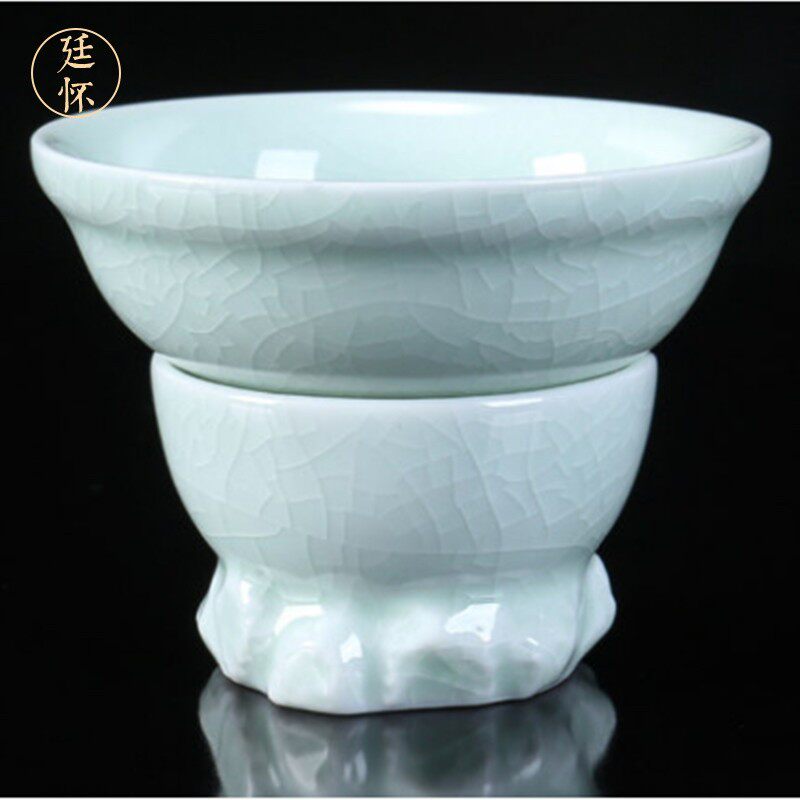 廷怀窑汝窑汝瓷茶漏茶滤汝州廷怀汝窑开片茶具零配 公道杯滤茶器