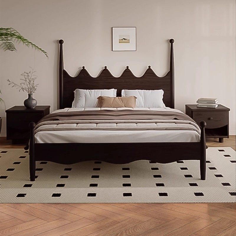 喜力美儿童实木床法式复古床中古风新中式1.8m全实木床双人床