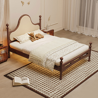 喜力美实木法式风软包床