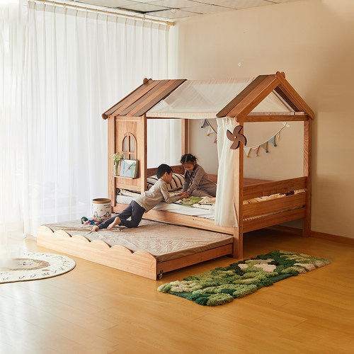 喜力美实木儿童树屋床