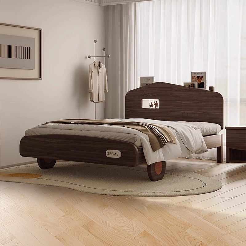 喜力美儿童床男孩中古风汽车床原木青少年卡通实木床卧室单人床,住宅家具,儿童床/儿童抽拉床,淘宝优惠券,粉丝福利购,淘宝优惠卷