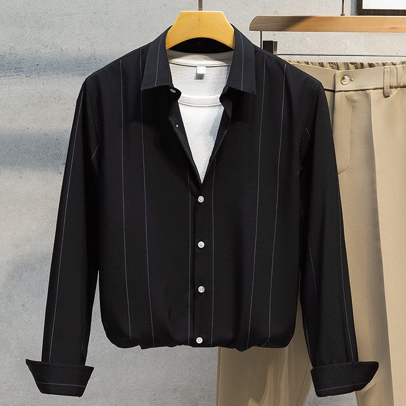 韩版男士衬衫长袖潮流修身青年帅气百搭衬衣备货足101A-CS161-P30，男装衬衫，星座101A