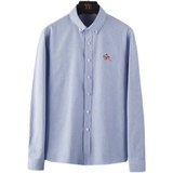 2025新款牛津纺衬衫男长袖韩版修身刺绣衬衣青年潮101A-CS123-P28，男装衬衫，星座101A