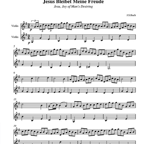 Jesus Bleibet Meine Freude小提琴二重奏谱 总谱 v147