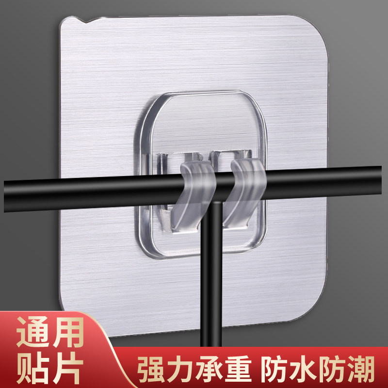 免打孔双排爪扣挂钩浴室置物架粘钩强力粘胶墙上无痕贴片辅助贴