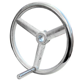 铸铁手轮圆形镀铬光孔带顶丝孔80-200多种型号现货支持定制