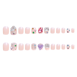 显白穿戴甲黄黑皮高级感小众美甲成品甲片中长款手工式指甲贴片