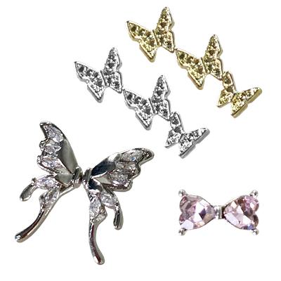 立体蝴蝶美甲金属饰品