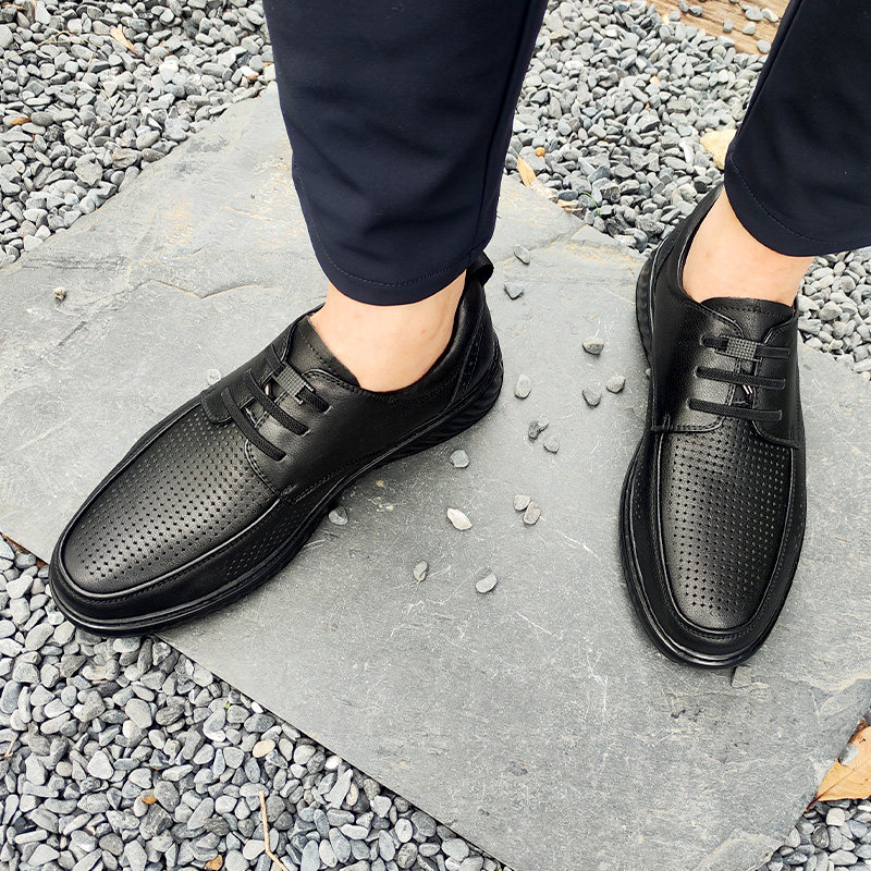 量橙镂空商务休闲皮鞋男款鞋子新款透气真皮低帮软底通勤运动皮鞋,流行男鞋,休闲皮鞋,淘宝优惠券,粉丝福利购,淘宝优惠卷