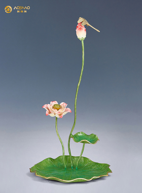 采购产品全铜莲花饰品，新中国风家居客厅壁龛饰品，茶室高档家具