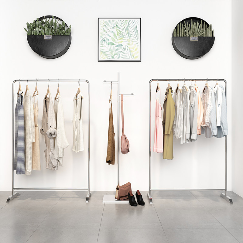 服装店展示架不锈钢加厚侧挂