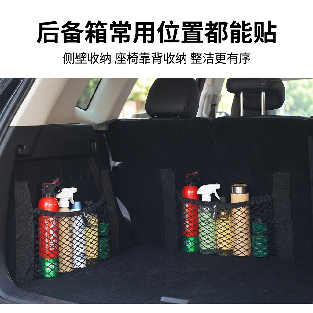 5排车载后备箱侧壁收纳挂袋