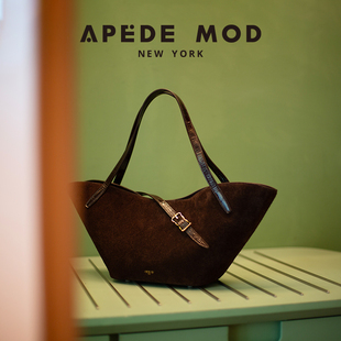 Apede Mod/秋冬新品花瓣托特包中号手提单肩牛皮真皮包节日礼物