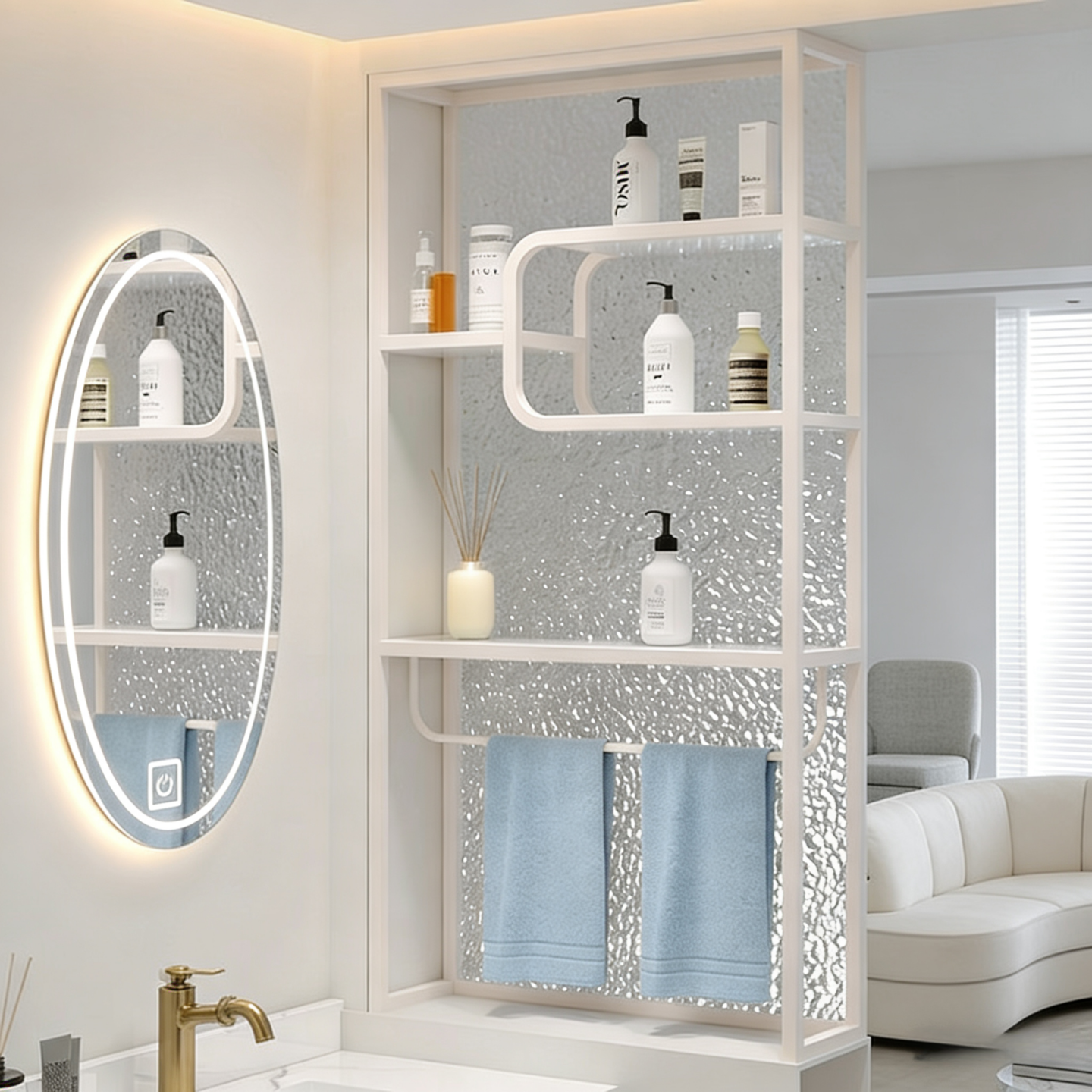 卫生间半墙隔断屏风干湿分离