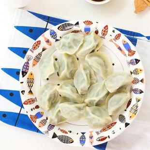 双层沥水陶瓷餐具圆形家用大号饺子餐盘深菜盘蒸鱼盘碟子水饺盘子