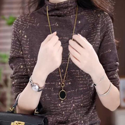 大码半高领德绒内搭打底衫女2025新款秋冬高级感洋气减龄保暖上衣