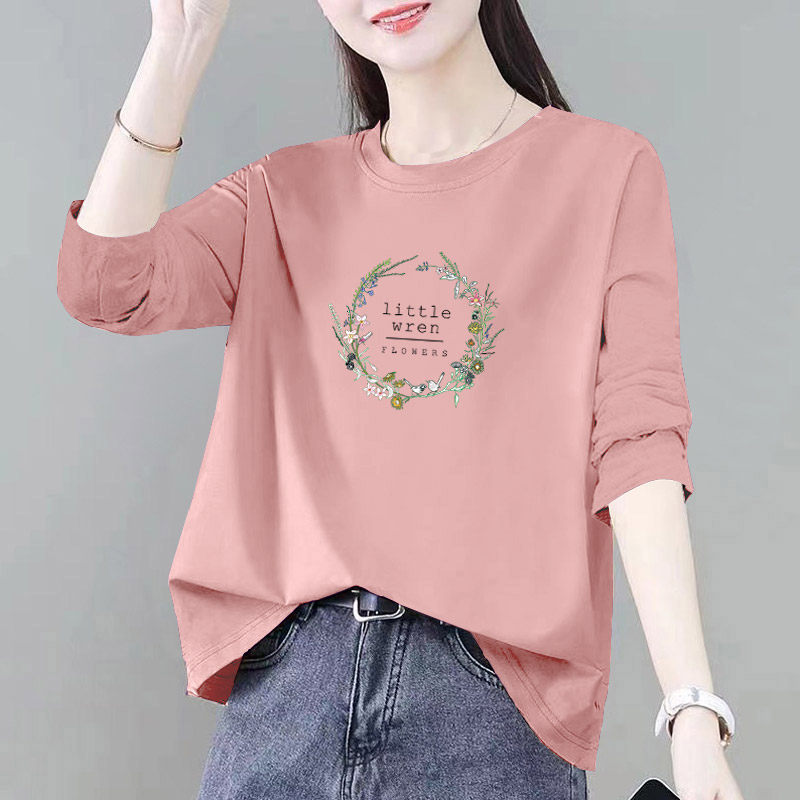 胖mm遮肚子圆领长袖t恤女秋冬新款正肩内搭打底衫宽松显瘦上衣服,女装/女士精品,T恤,淘宝优惠券,粉丝福利购,淘宝优惠卷