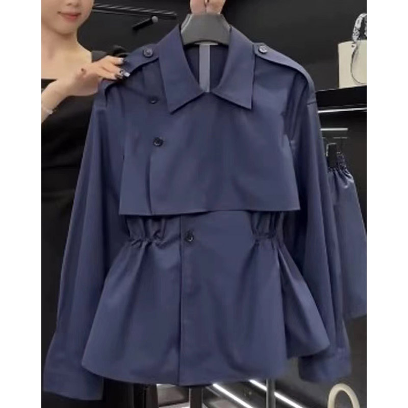 2025早秋新款韩版翻领设计感小众收腰显瘦衬衫外套独特别致上衣女