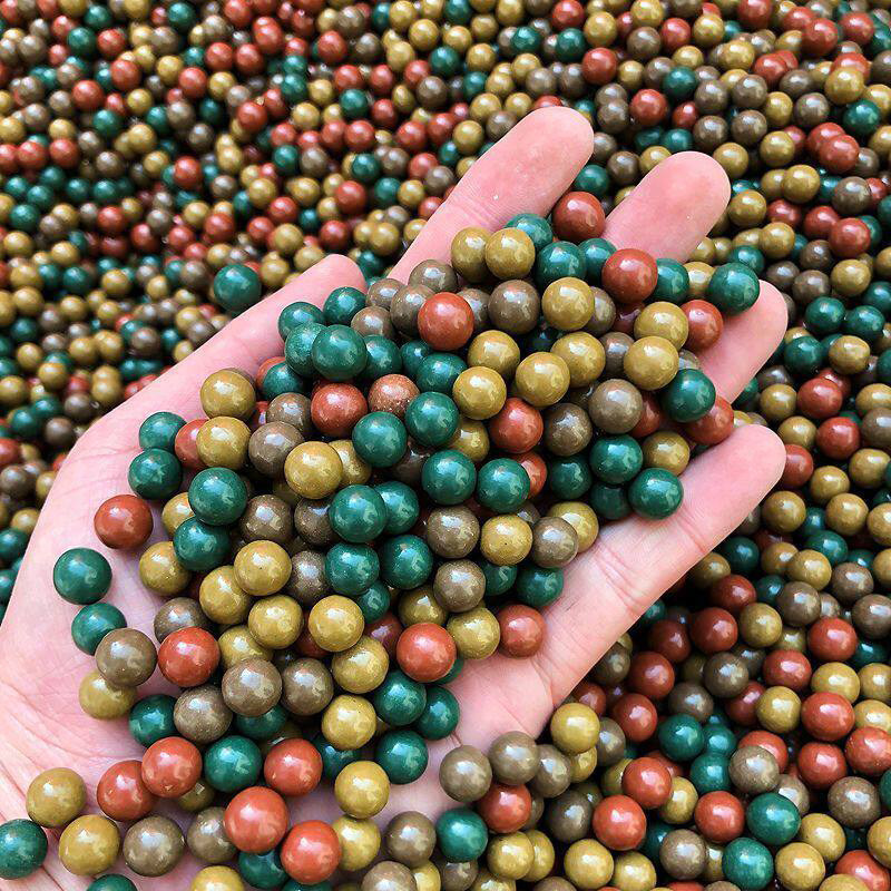 弹弓泥丸弹彩色专用安全子弹8mm9mm10mm弹珠钢珠加重磁力泥球陶瓷 - 实物图