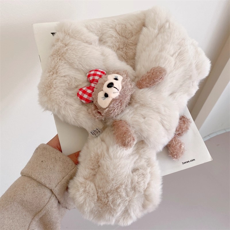 2025新款仿兔毛围巾女生秋冬