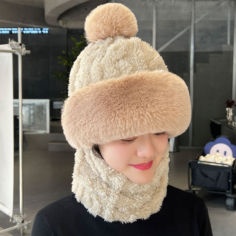 电动车帽子男女加绒围脖一体保暖冬季骑车防风包头护颈遮脸面罩帽