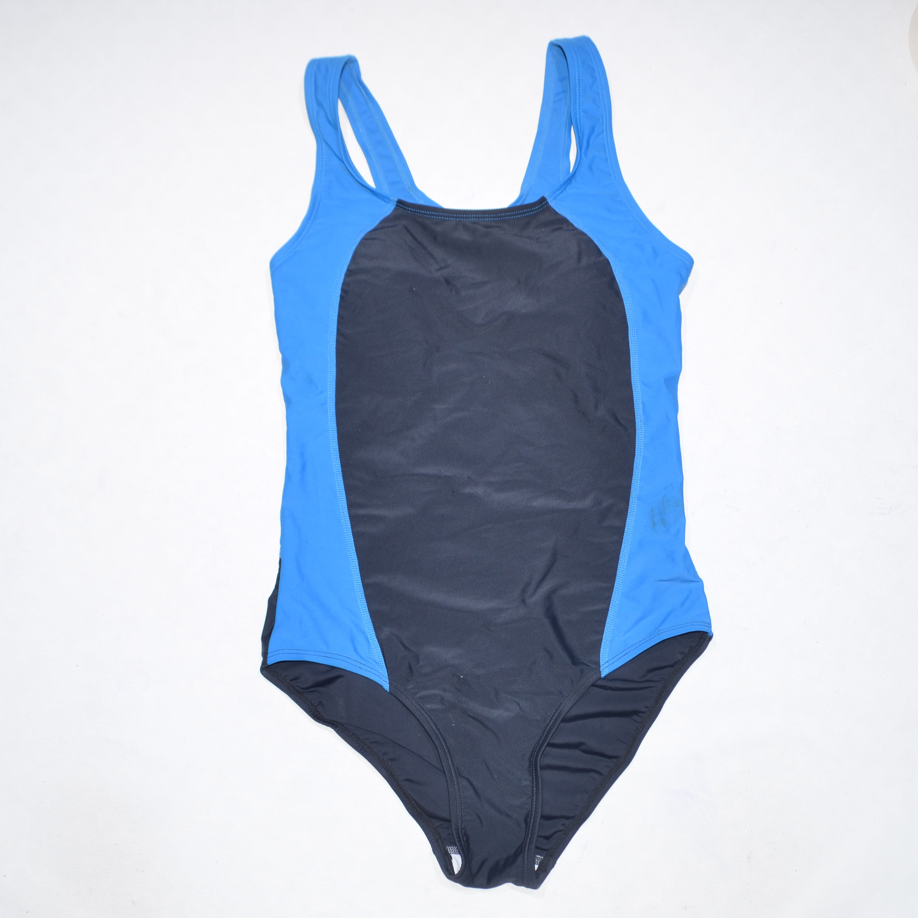 澳洲原单JASI****黑蓝色运动款带胸垫海滩泳池连体泳衣女童中大童