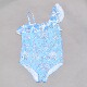 澳洲原单ROLL 可爱蓝底小白花单肩海滩泳池连体泳衣女童中小童