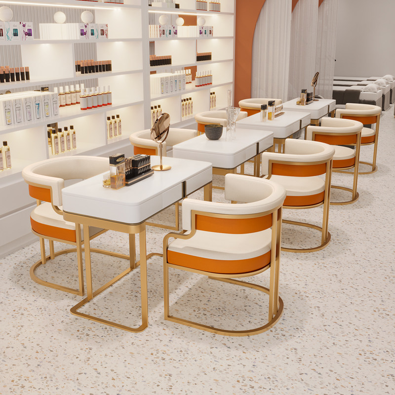 美甲椅餐椅家用茶椅顾客麻将椅子沙发椅洽谈凳子梳妆台轻奢化妆椅