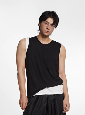 TIMBER DECK 宽肩黑色背心