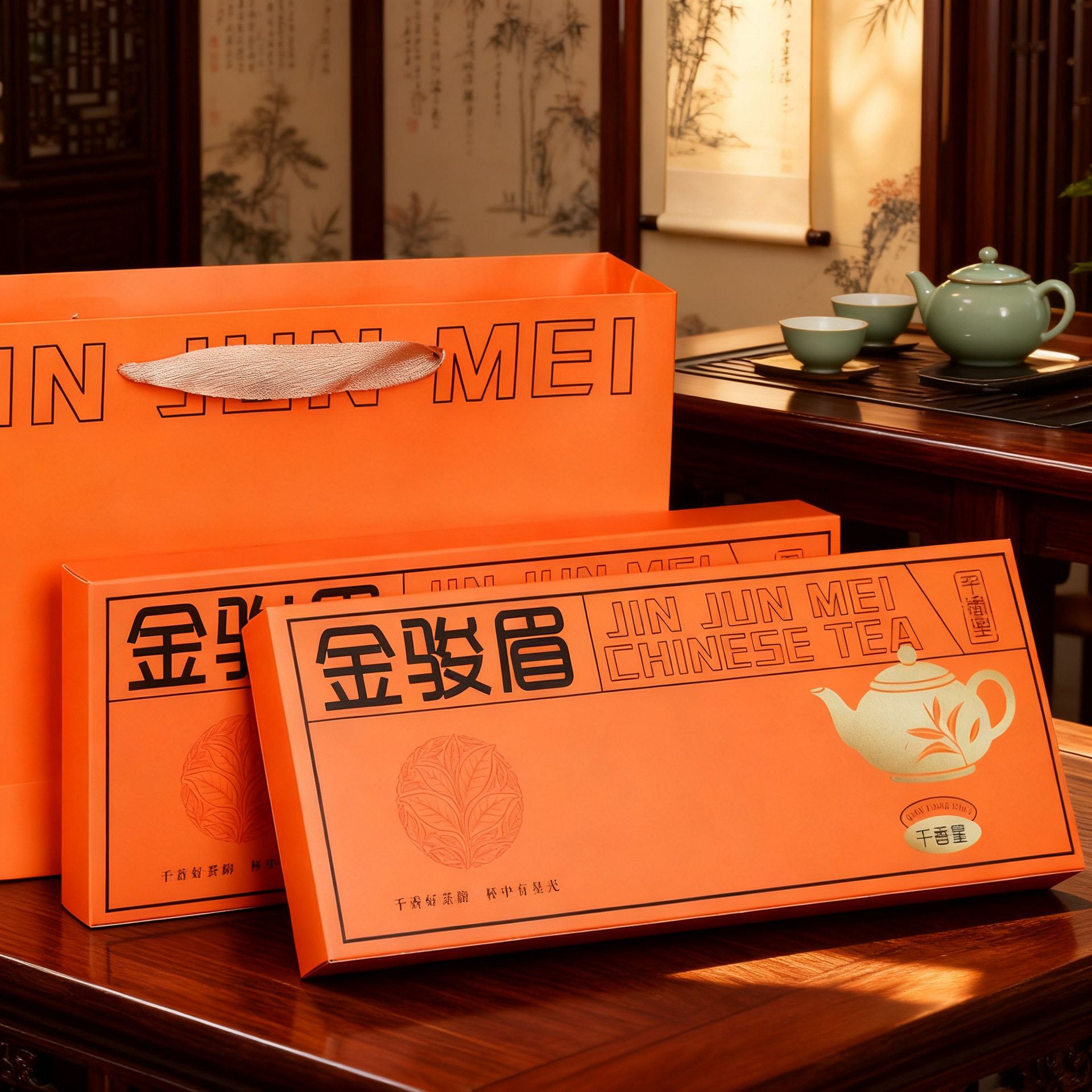 中秋送长辈金骏眉茶叶礼盒批发