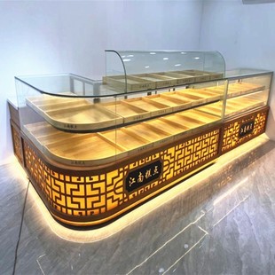 糕点柜弧形展示柜蛋糕店桃酥烘焙柜宫廷点心饼干柜台西冷柜 中式